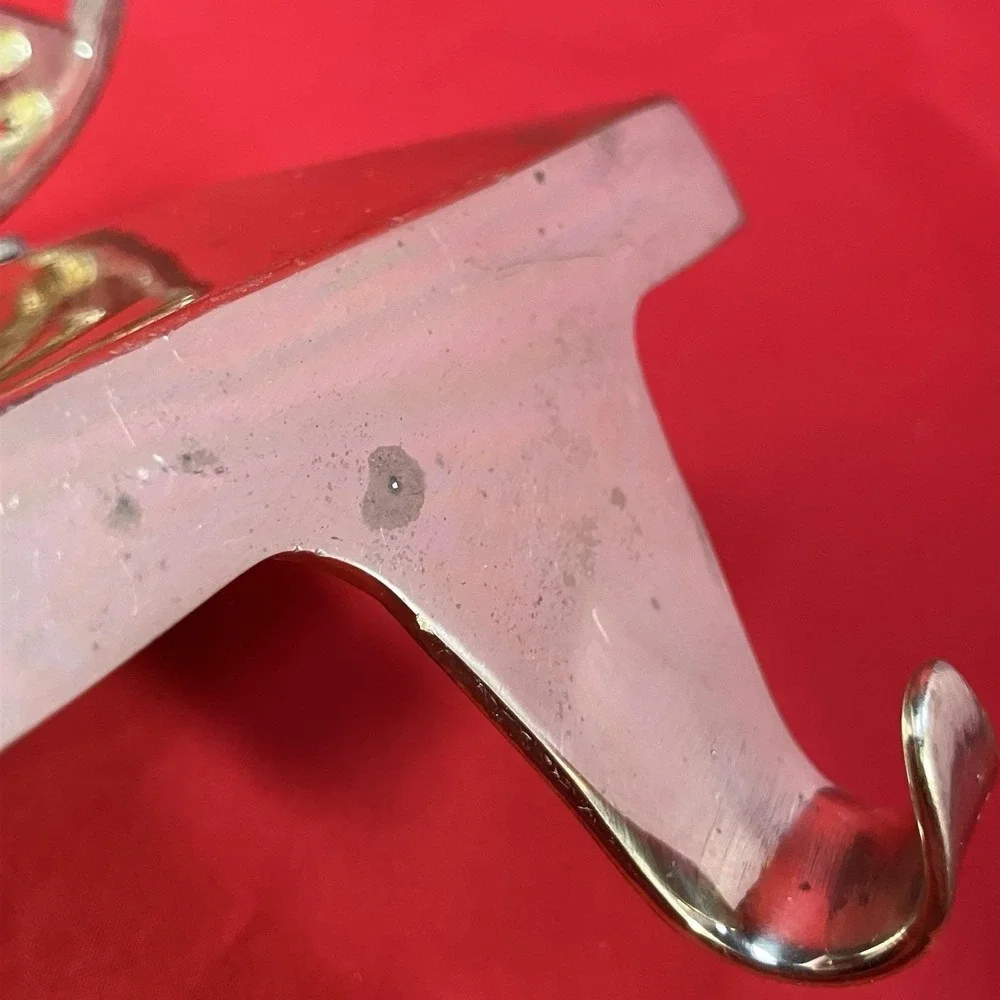 Vtg Restoration Hardware Brass Stocking Hanger / Ball Ornament Christmas India - Picture 12 of 13